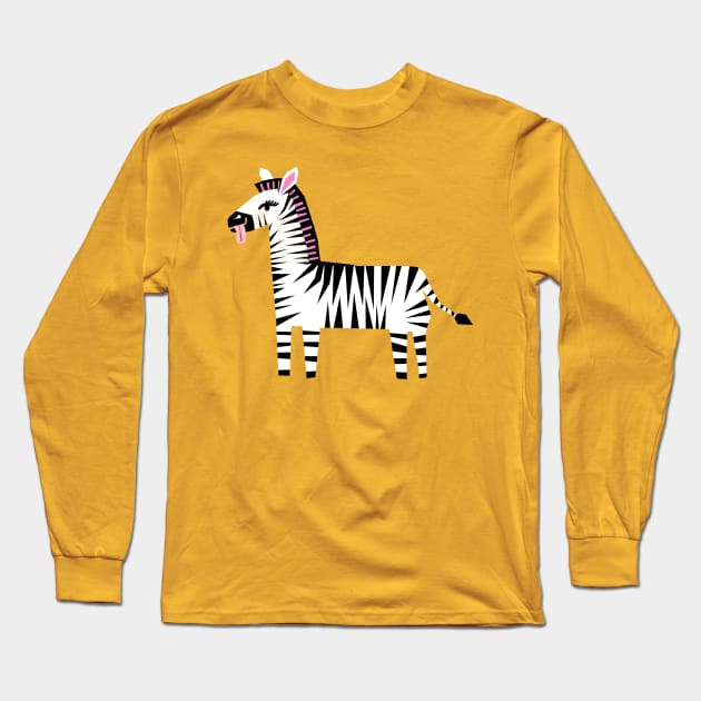 Zebra Long Sleeve T-Shirt by wacka